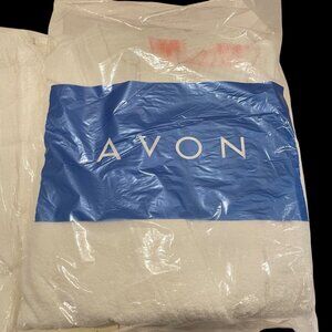 Avon Women's White Terry Robe with Embroidered Rose Design 100% Cotton Soft & Ab